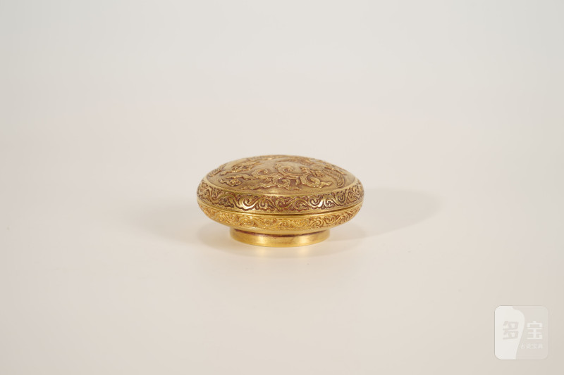 Lot936 明 金双凤纹粉盒 - 图2